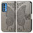 Leather Case Stands Butterfly Flip Cover Holder for Motorola Moto Edge 20 Pro 5G Gray