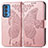 Leather Case Stands Butterfly Flip Cover Holder for Motorola Moto Edge 20 Pro 5G Pink