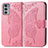 Leather Case Stands Butterfly Flip Cover Holder for Motorola Moto Edge Lite 5G Hot Pink