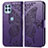 Leather Case Stands Butterfly Flip Cover Holder for Motorola Moto Edge S 5G Purple