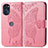 Leather Case Stands Butterfly Flip Cover Holder for Motorola Moto G 5G (2022) Hot Pink