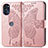 Leather Case Stands Butterfly Flip Cover Holder for Motorola Moto G 5G (2022) Pink