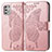 Leather Case Stands Butterfly Flip Cover Holder for Motorola Moto G Stylus (2021) Pink