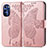 Leather Case Stands Butterfly Flip Cover Holder for Motorola Moto G Stylus (2022) 4G Pink