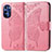 Leather Case Stands Butterfly Flip Cover Holder for Motorola Moto G Stylus (2022) 5G Hot Pink