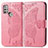 Leather Case Stands Butterfly Flip Cover Holder for Motorola Moto G10 Hot Pink