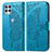 Leather Case Stands Butterfly Flip Cover Holder for Motorola Moto G100 5G Blue