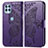 Leather Case Stands Butterfly Flip Cover Holder for Motorola Moto G100 5G Purple