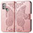 Leather Case Stands Butterfly Flip Cover Holder for Motorola Moto G20 Pink
