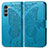 Leather Case Stands Butterfly Flip Cover Holder for Motorola Moto G200 5G Blue
