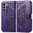 Leather Case Stands Butterfly Flip Cover Holder for Motorola Moto G200 5G Purple