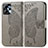 Leather Case Stands Butterfly Flip Cover Holder for Motorola Moto G23 Gray