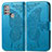 Leather Case Stands Butterfly Flip Cover Holder for Motorola Moto G30 Blue