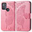 Leather Case Stands Butterfly Flip Cover Holder for Motorola Moto G50 Hot Pink