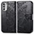 Leather Case Stands Butterfly Flip Cover Holder for Motorola Moto G52j 5G Black