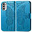 Leather Case Stands Butterfly Flip Cover Holder for Motorola Moto G52j 5G Blue