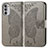 Leather Case Stands Butterfly Flip Cover Holder for Motorola Moto G52j 5G Gray