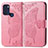 Leather Case Stands Butterfly Flip Cover Holder for Motorola Moto G60s Hot Pink