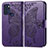 Leather Case Stands Butterfly Flip Cover Holder for Motorola Moto G60s Purple