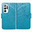 Leather Case Stands Butterfly Flip Cover Holder for Oppo Find N 5G Blue