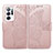 Leather Case Stands Butterfly Flip Cover Holder for Oppo Find N 5G Pink