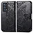 Leather Case Stands Butterfly Flip Cover Holder for Oppo Reno6 Pro 5G Black