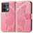 Leather Case Stands Butterfly Flip Cover Holder for Oppo Reno8 5G Hot Pink