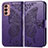 Leather Case Stands Butterfly Flip Cover Holder for Samsung Galaxy F13 4G Purple