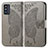 Leather Case Stands Butterfly Flip Cover Holder for Samsung Galaxy F52 5G Gray