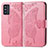 Leather Case Stands Butterfly Flip Cover Holder for Samsung Galaxy F52 5G Hot Pink