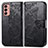 Leather Case Stands Butterfly Flip Cover Holder for Samsung Galaxy M13 4G Black