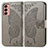 Leather Case Stands Butterfly Flip Cover Holder for Samsung Galaxy M13 4G Gray