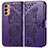 Leather Case Stands Butterfly Flip Cover Holder for Samsung Galaxy M13 4G Purple