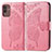 Leather Case Stands Butterfly Flip Cover Holder for Samsung Galaxy M13 5G Hot Pink