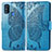 Leather Case Stands Butterfly Flip Cover Holder for Samsung Galaxy M30s Blue