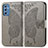 Leather Case Stands Butterfly Flip Cover Holder for Samsung Galaxy M52 5G Gray