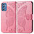 Leather Case Stands Butterfly Flip Cover Holder for Samsung Galaxy M52 5G Hot Pink