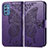 Leather Case Stands Butterfly Flip Cover Holder for Samsung Galaxy M52 5G Purple