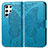 Leather Case Stands Butterfly Flip Cover Holder for Samsung Galaxy S21 Ultra 5G Blue