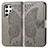 Leather Case Stands Butterfly Flip Cover Holder for Samsung Galaxy S21 Ultra 5G Gray