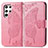 Leather Case Stands Butterfly Flip Cover Holder for Samsung Galaxy S21 Ultra 5G Hot Pink
