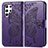 Leather Case Stands Butterfly Flip Cover Holder for Samsung Galaxy S21 Ultra 5G Purple