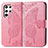 Leather Case Stands Butterfly Flip Cover Holder for Samsung Galaxy S23 Ultra 5G Hot Pink