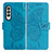 Leather Case Stands Butterfly Flip Cover Holder for Samsung Galaxy Z Fold4 5G Blue