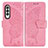 Leather Case Stands Butterfly Flip Cover Holder for Samsung Galaxy Z Fold4 5G Hot Pink