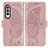 Leather Case Stands Butterfly Flip Cover Holder for Samsung Galaxy Z Fold4 5G Pink