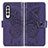 Leather Case Stands Butterfly Flip Cover Holder for Samsung Galaxy Z Fold4 5G Purple