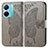 Leather Case Stands Butterfly Flip Cover Holder for Vivo T1 5G Gray