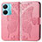 Leather Case Stands Butterfly Flip Cover Holder for Vivo T1 5G Hot Pink