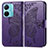 Leather Case Stands Butterfly Flip Cover Holder for Vivo T1 5G Purple